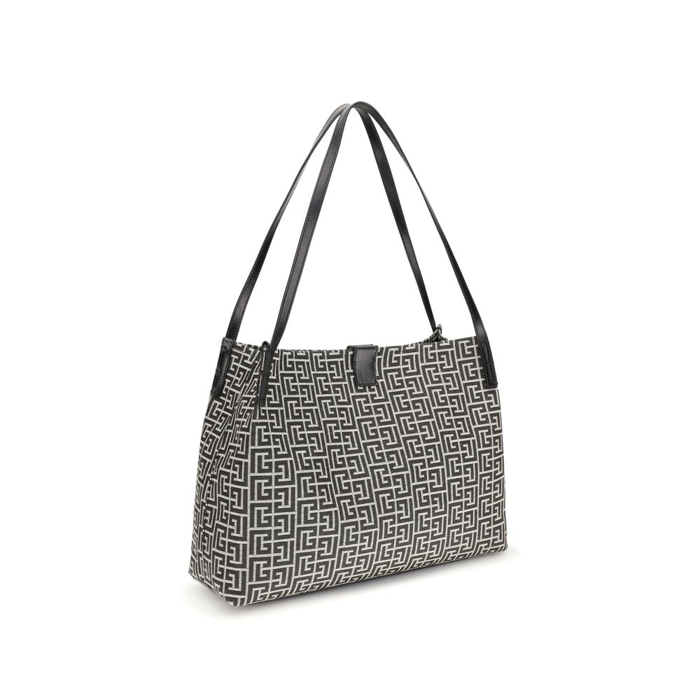 Black Cotton Shoulder Bag - ventzia