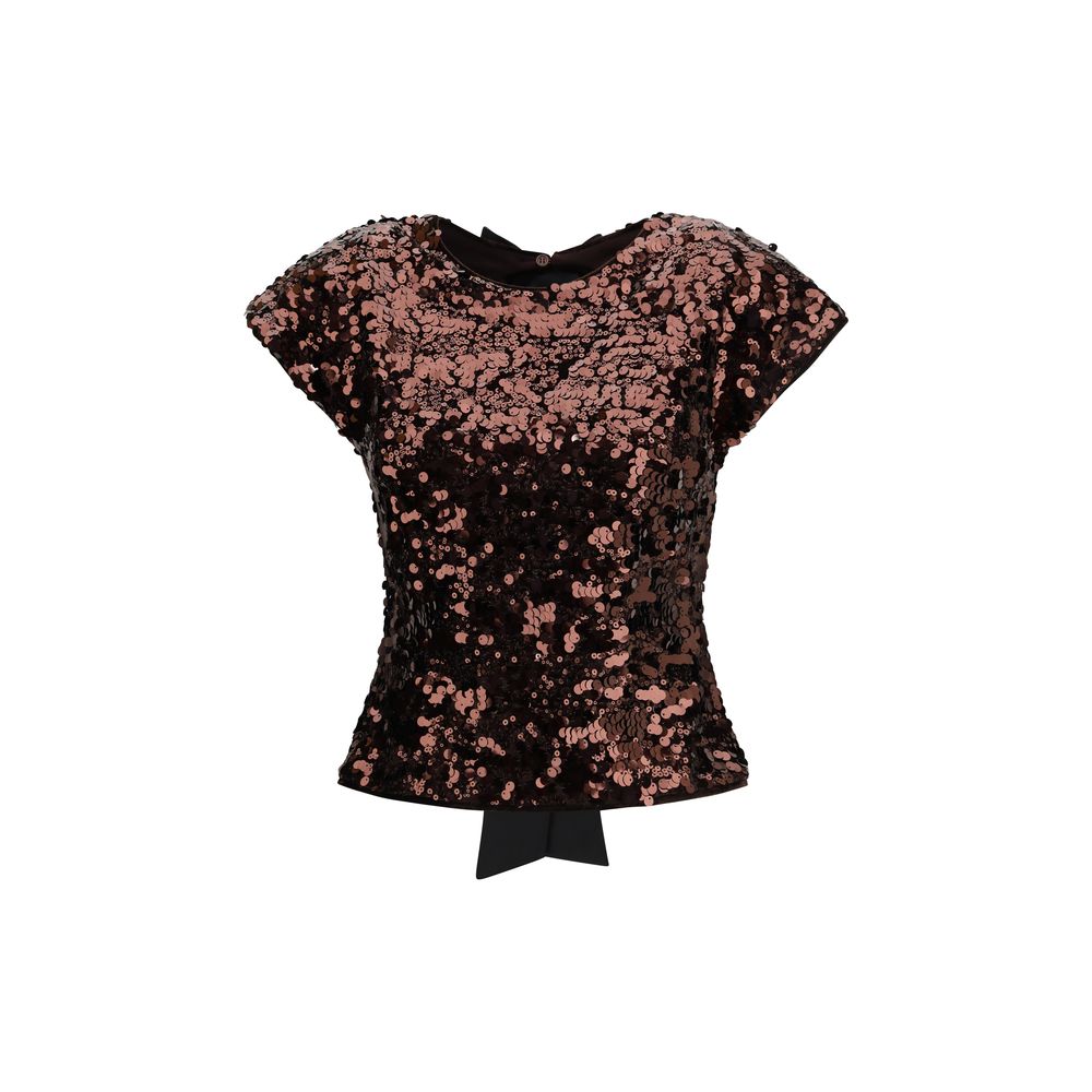 Brown Polyester Top - ventzia
