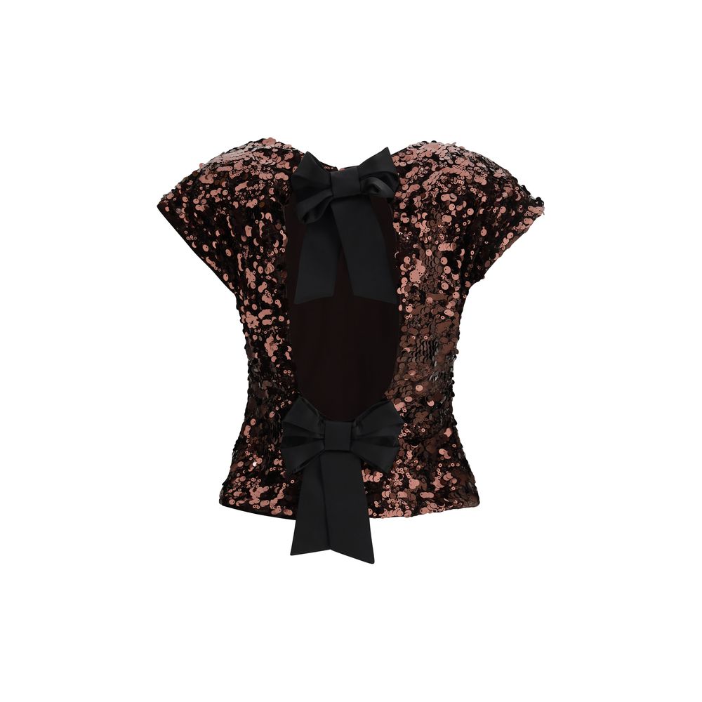 Brown Polyester Top - ventzia