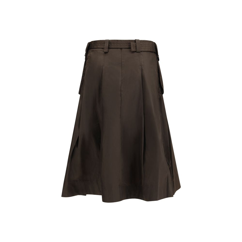 Brown Recycled Polyamide Long Skirt - ventzia