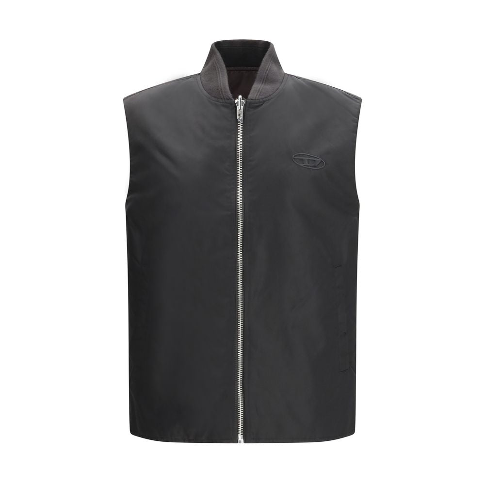 Brown Polyamide Sleveless Jacket - ventzia