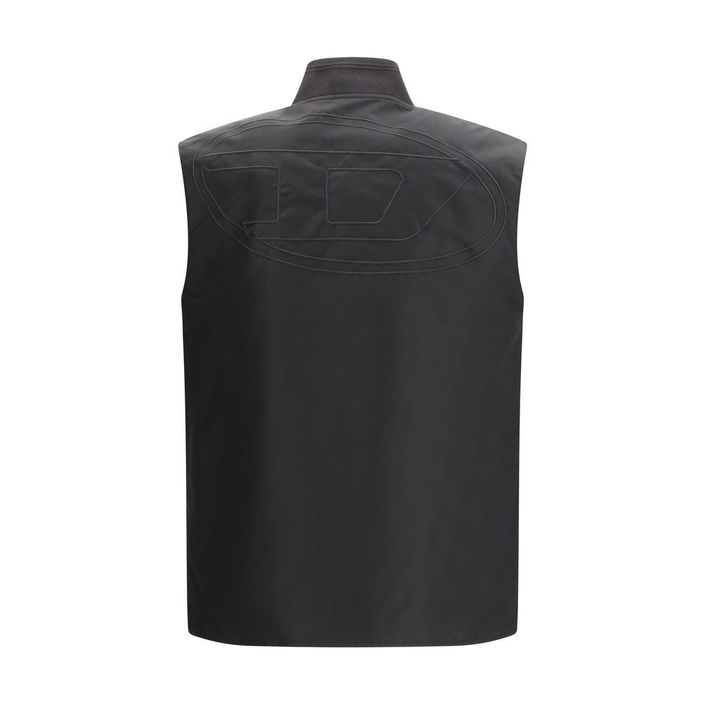 Brown Polyamide Sleveless Jacket - ventzia