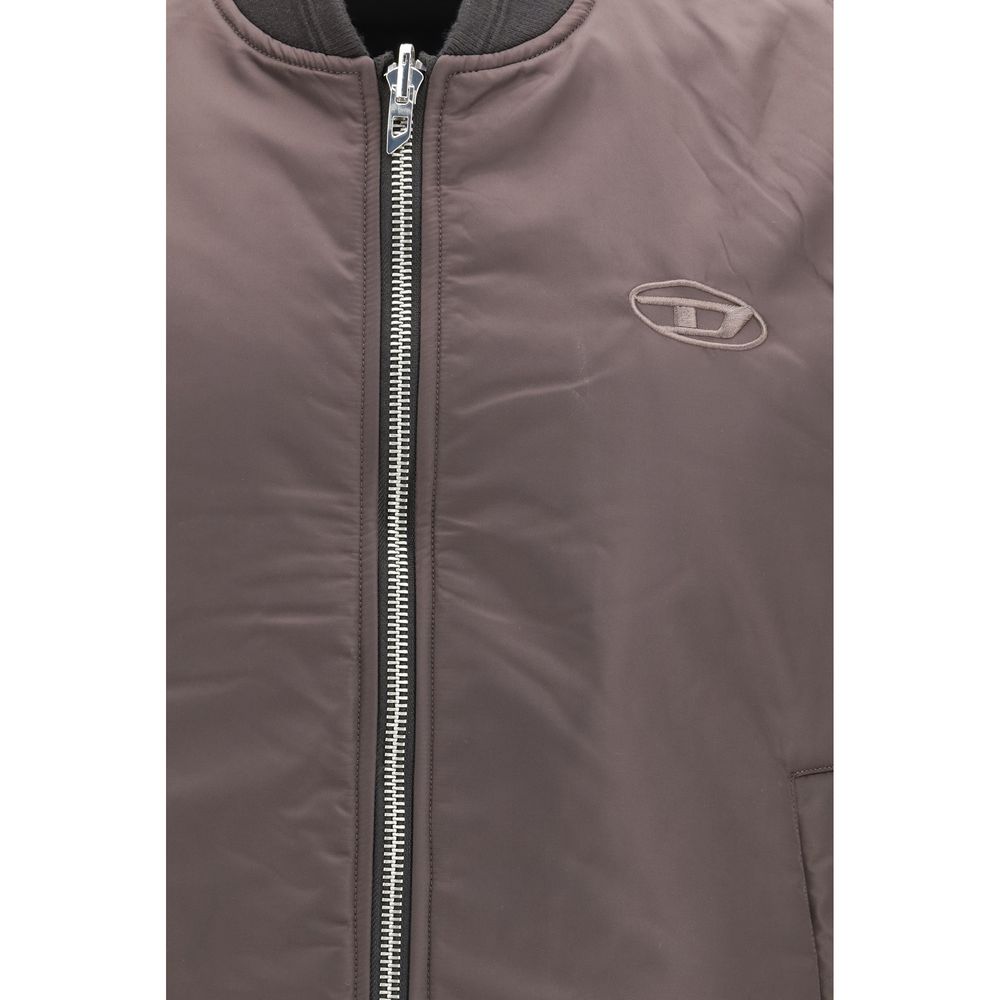 Brown Polyamide Sleveless Jacket - ventzia