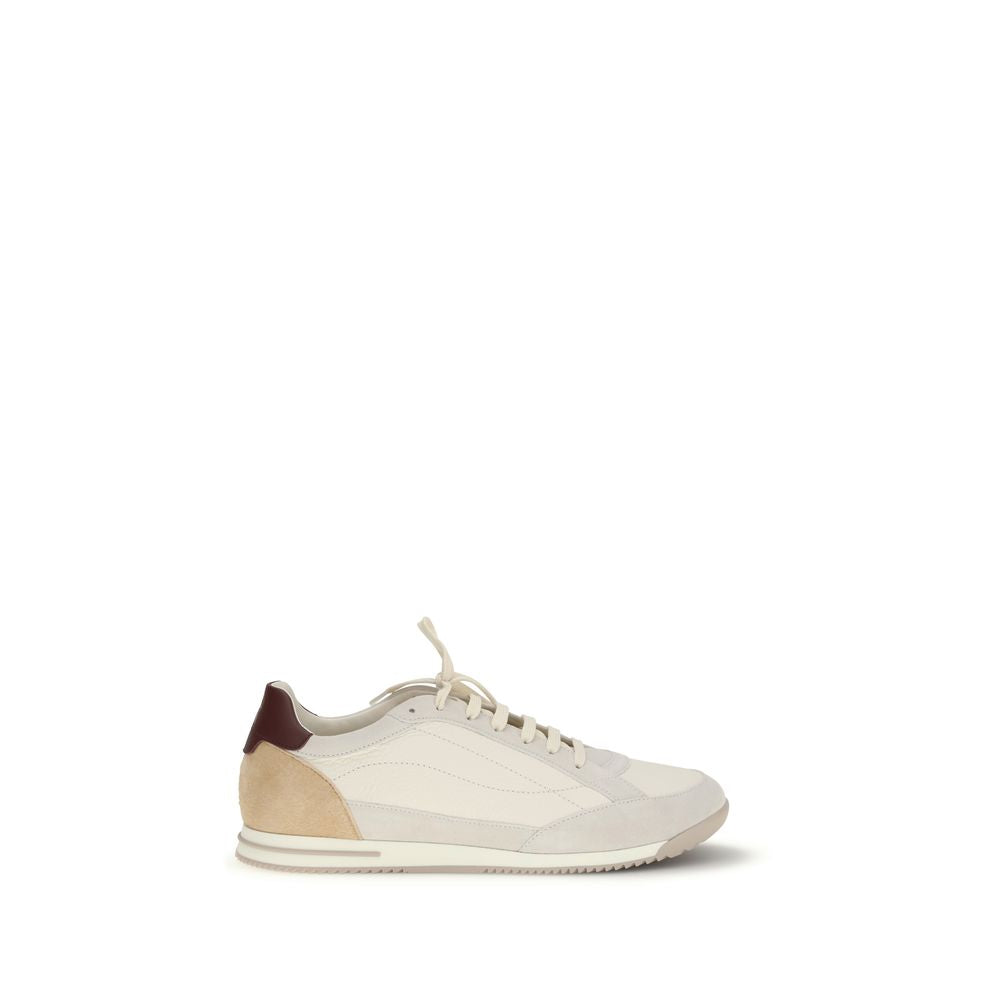 Beige Calf Leather Bos Taurus Sneakers - ventzia