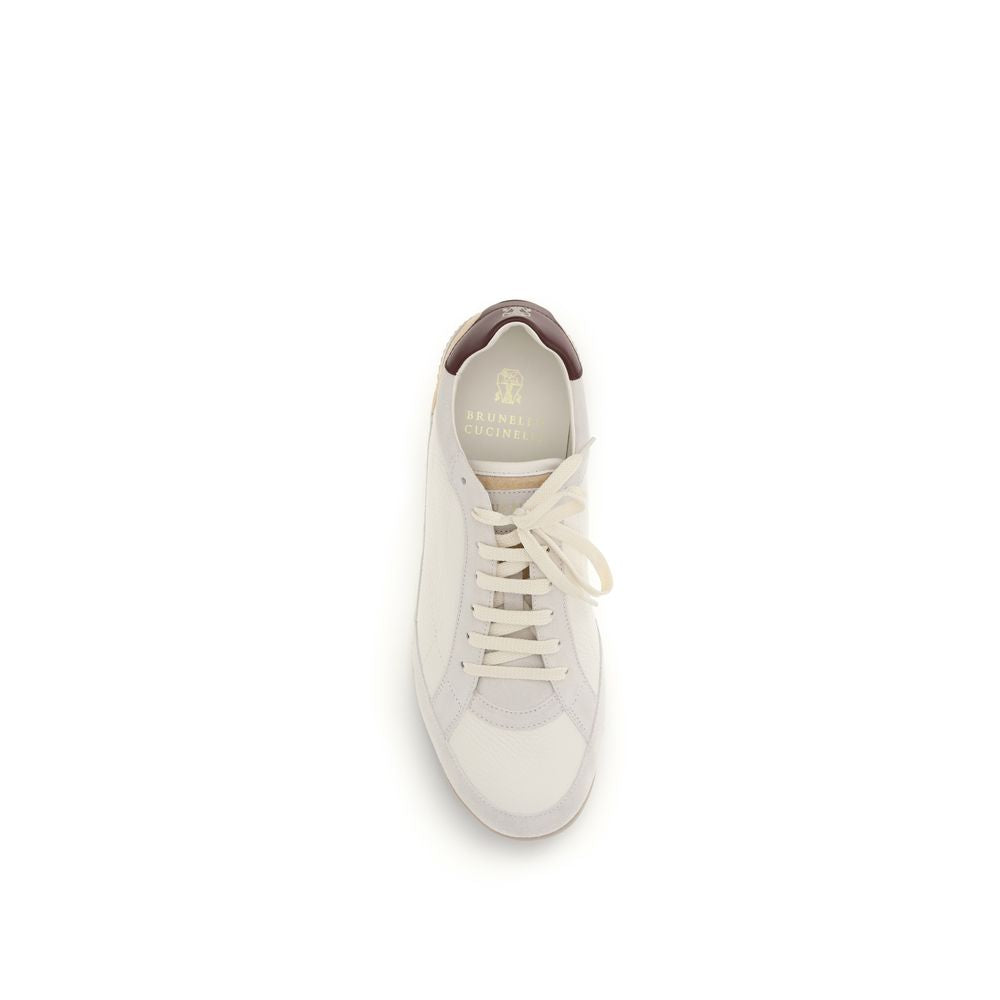 Beige Calf Leather Bos Taurus Sneakers - ventzia