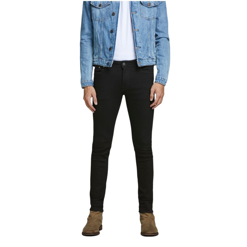 Black Cotton Skinny Jeans - ventzia