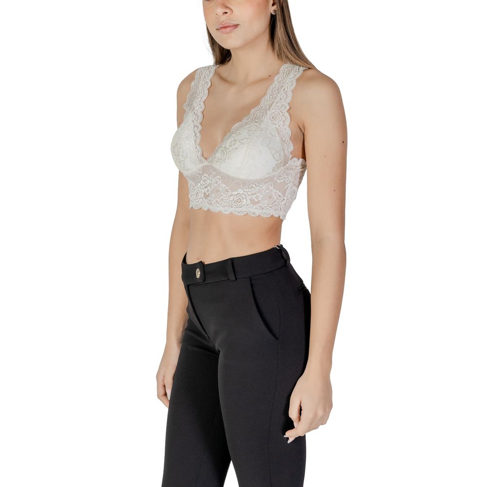White Polyester Bra - ventzia