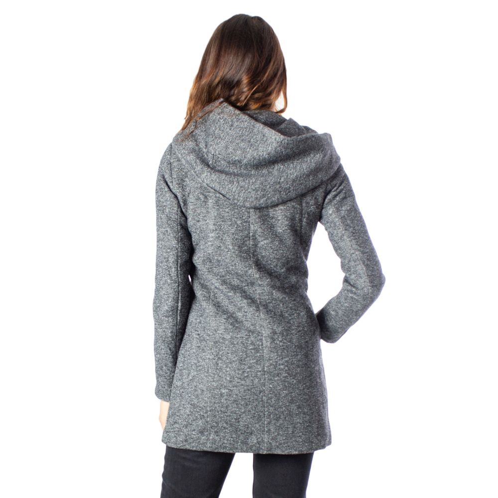 Gray Polyester Coat - ventzia