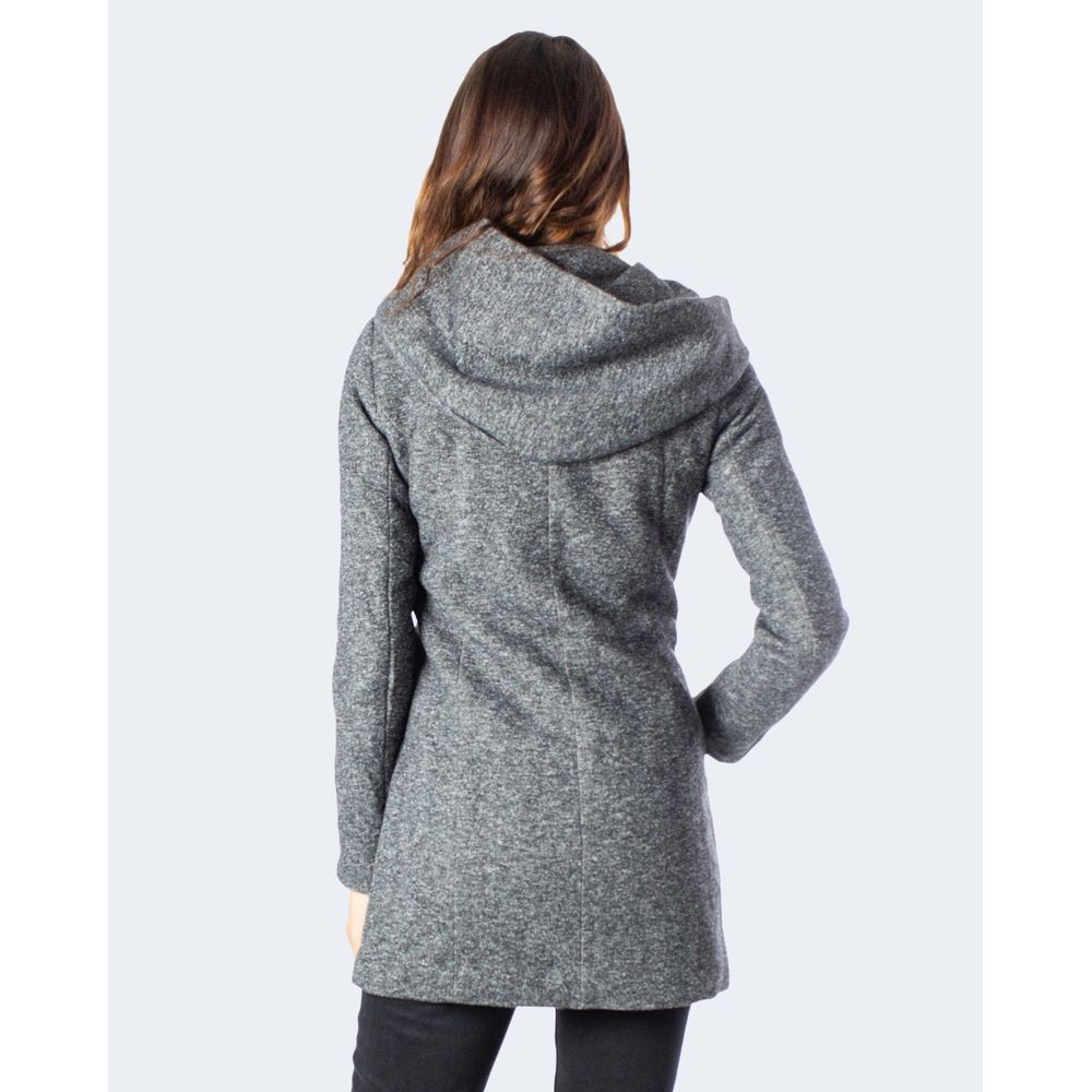 Gray Polyester Coat - ventzia