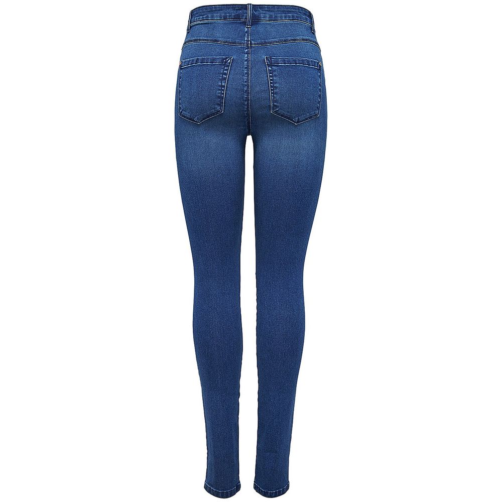 Light Blue Cotton Skinny Jeans - ventzia
