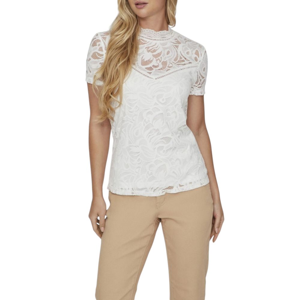 Cream Polyamide T-Shirt - ventzia