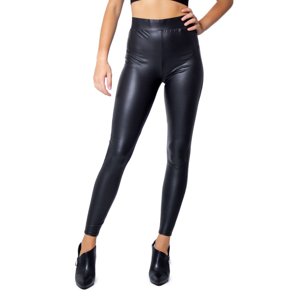 Black Polyester Leggings - ventzia