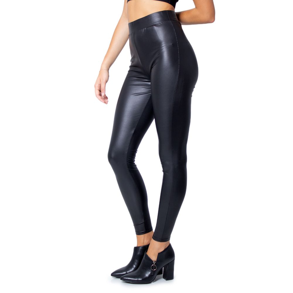 Black Polyester Leggings - ventzia