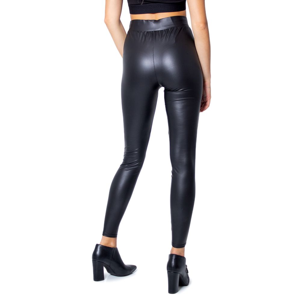 Black Polyester Leggings - ventzia