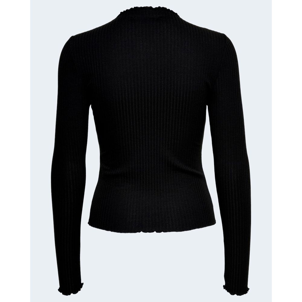 Black Polyester Turtleneck - ventzia