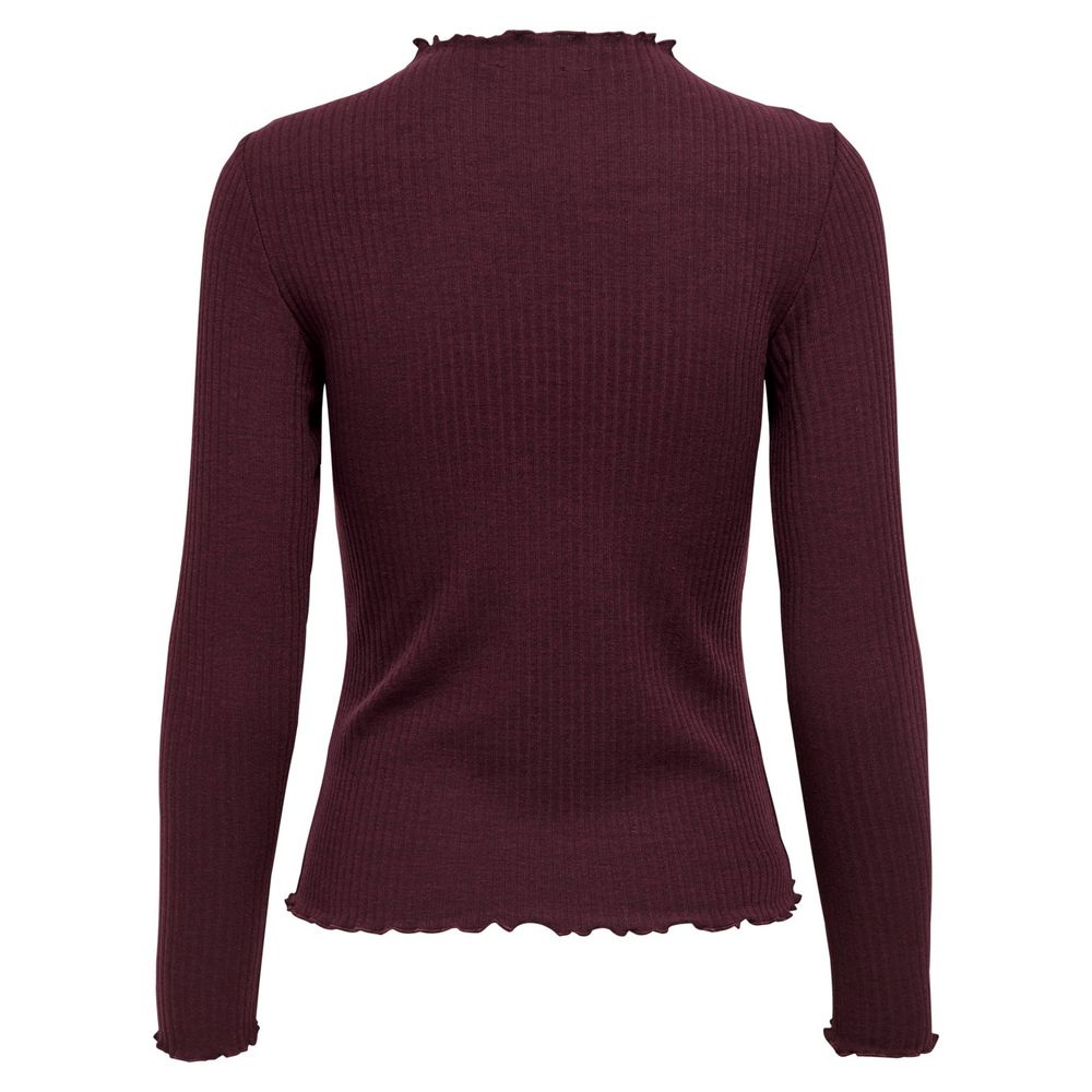 Bordeaux Polyester Turtleneck - ventzia