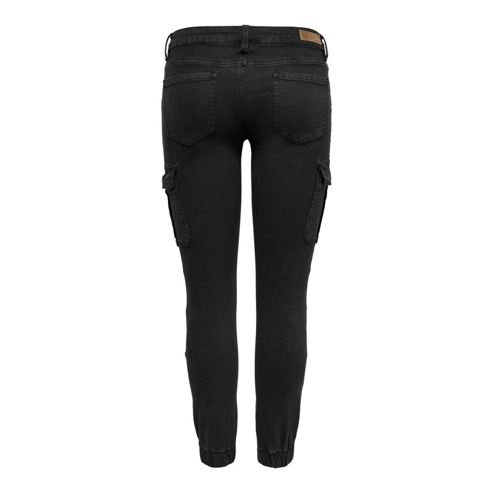 Black Cotton Skinny Pants - ventzia