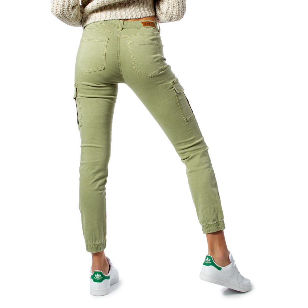 Green Cotton Skinny Pants - ventzia