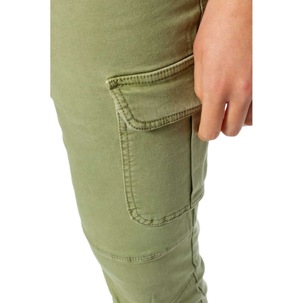 Green Cotton Skinny Pants - ventzia
