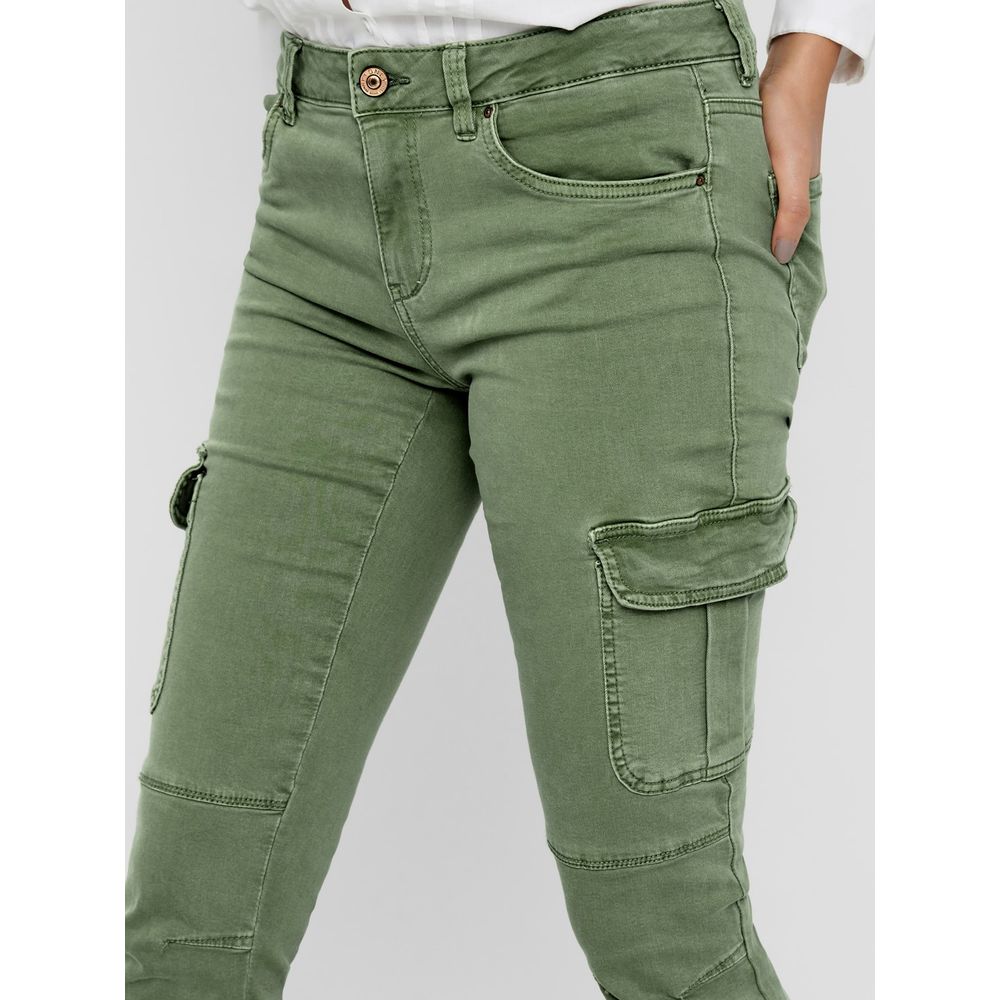 Green Cotton Skinny Pants - ventzia