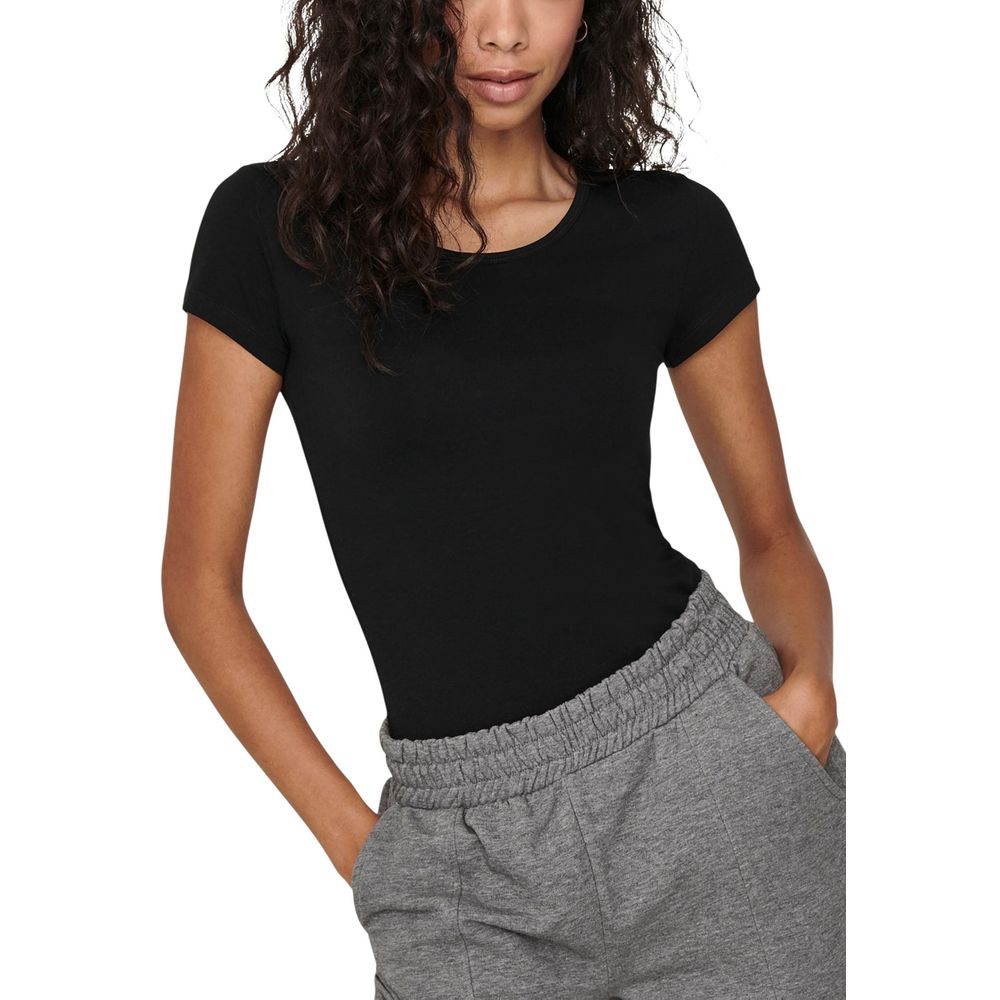 Black Cotton T-Shirt - ventzia