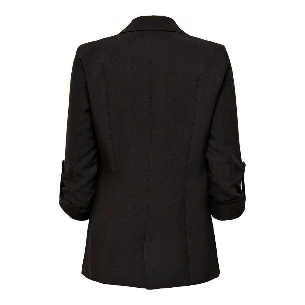 Black Polyester Blazer - ventzia