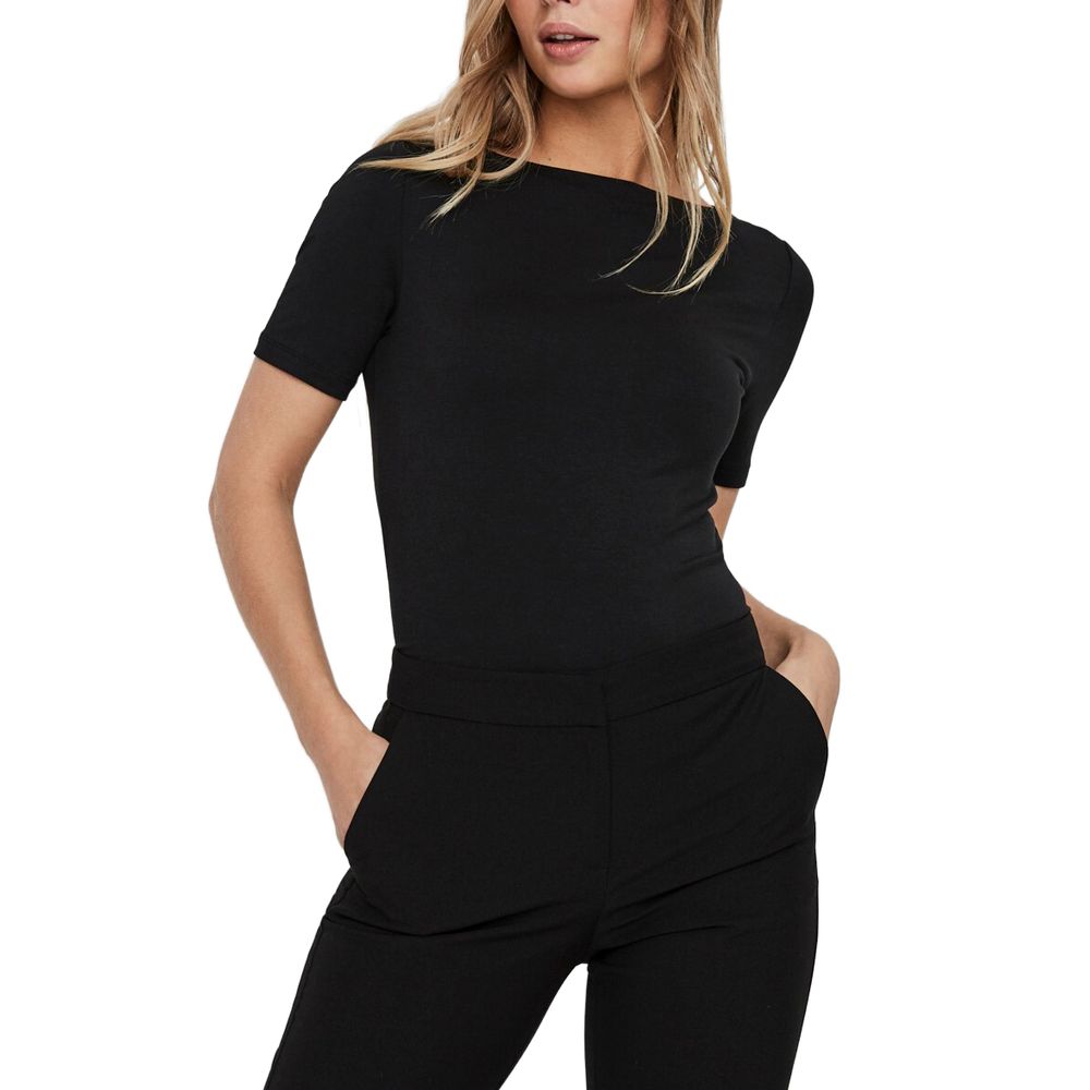 Black Viscose T-Shirt - ventzia