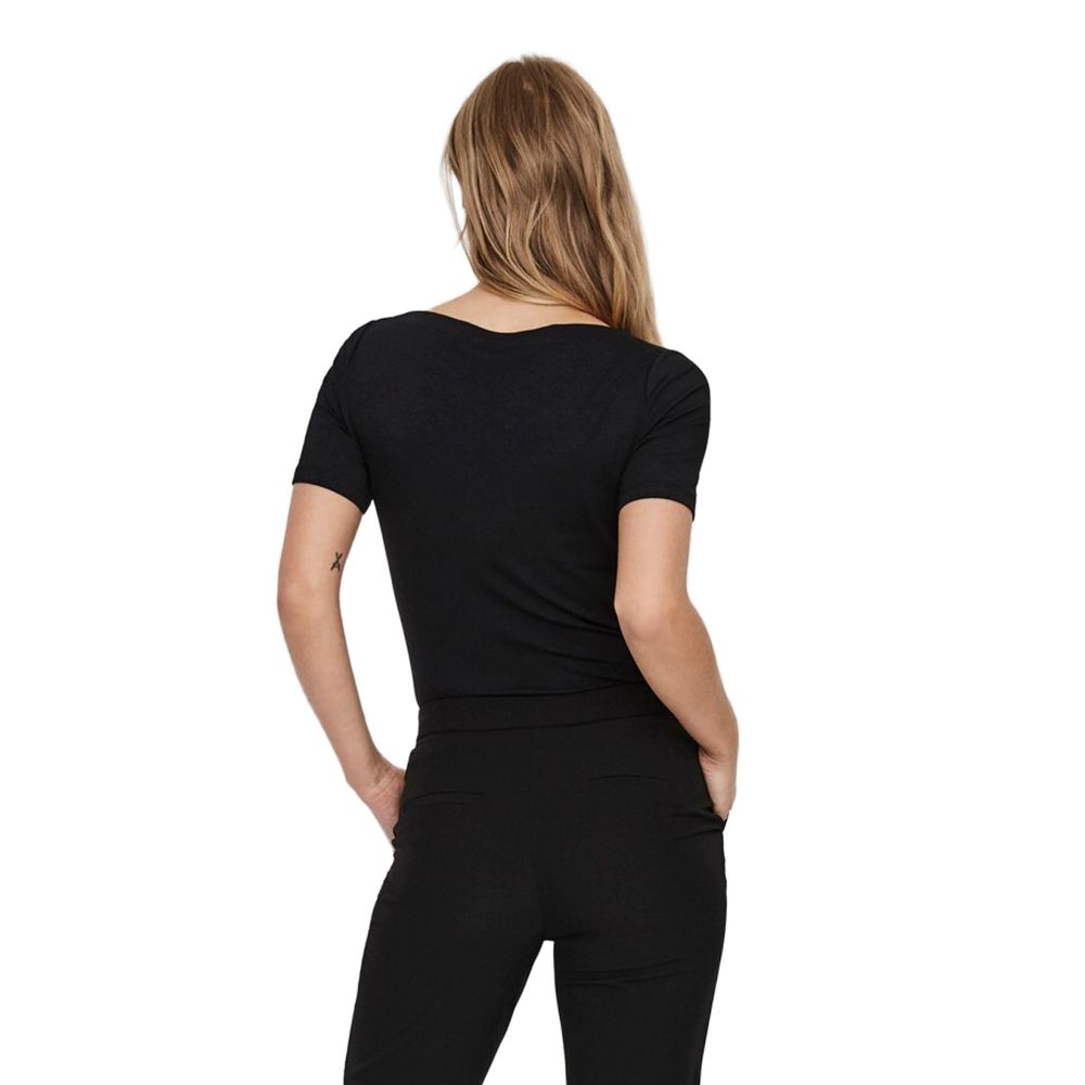 Black Viscose T-Shirt - ventzia