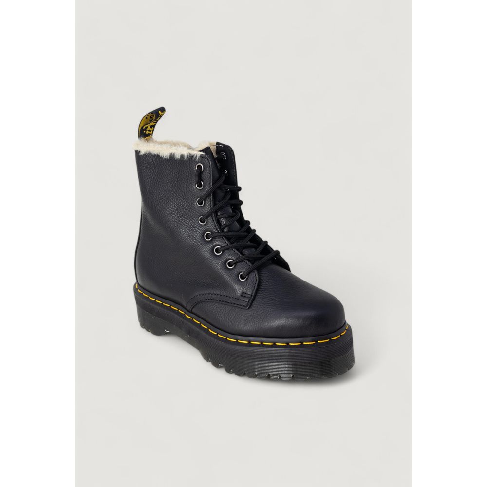 Black Leather Lace-Up Boots