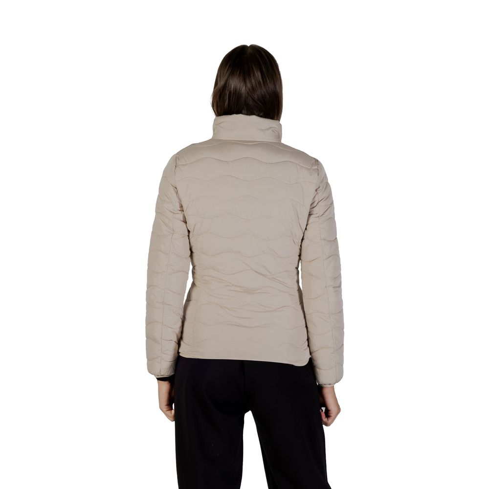 Beige Polyester Bomber - ventzia