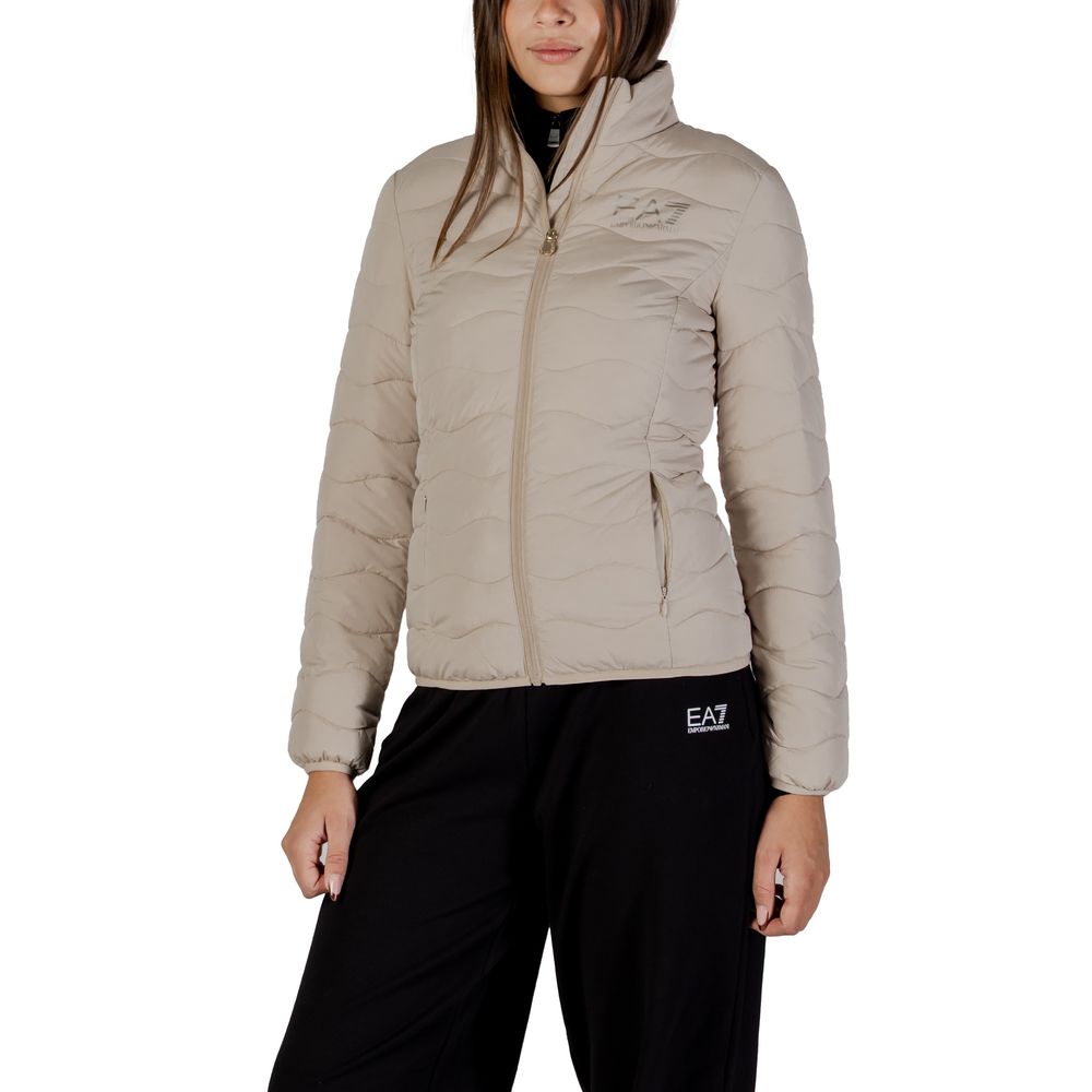 Beige Polyester Bomber - ventzia