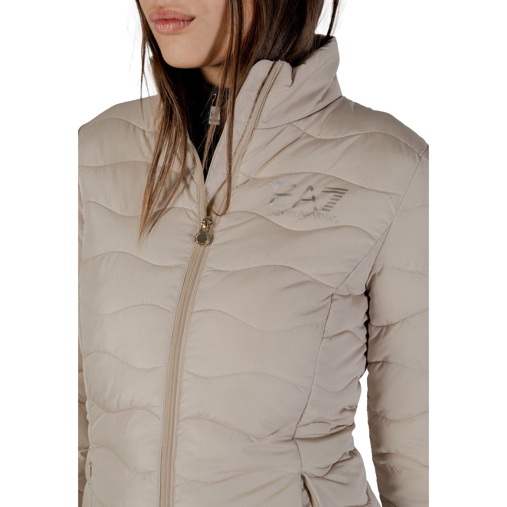 Beige Polyester Bomber - ventzia