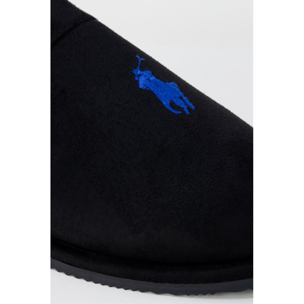 Black Polyester Slippers