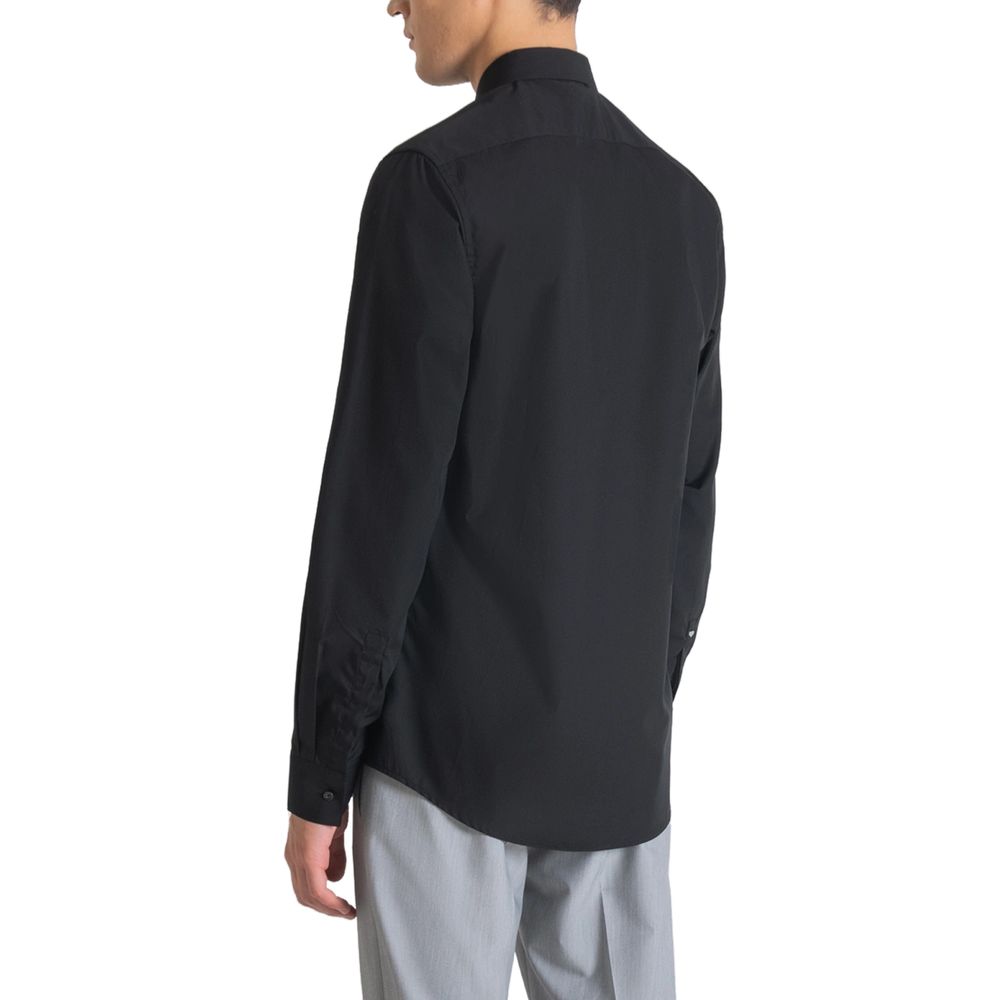 Black Cotton Dress Shirt - ventzia