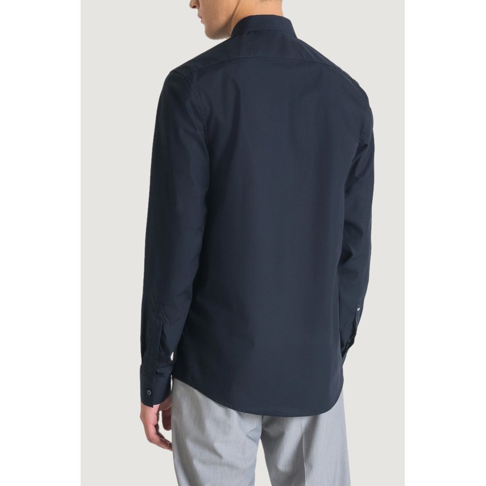 Blue Cotton Dress Shirt - ventzia
