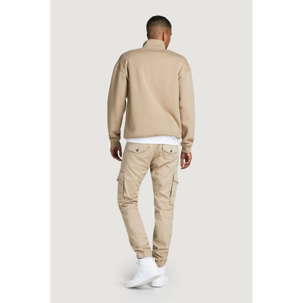 Beige Cotton Cargo Pants - ventzia
