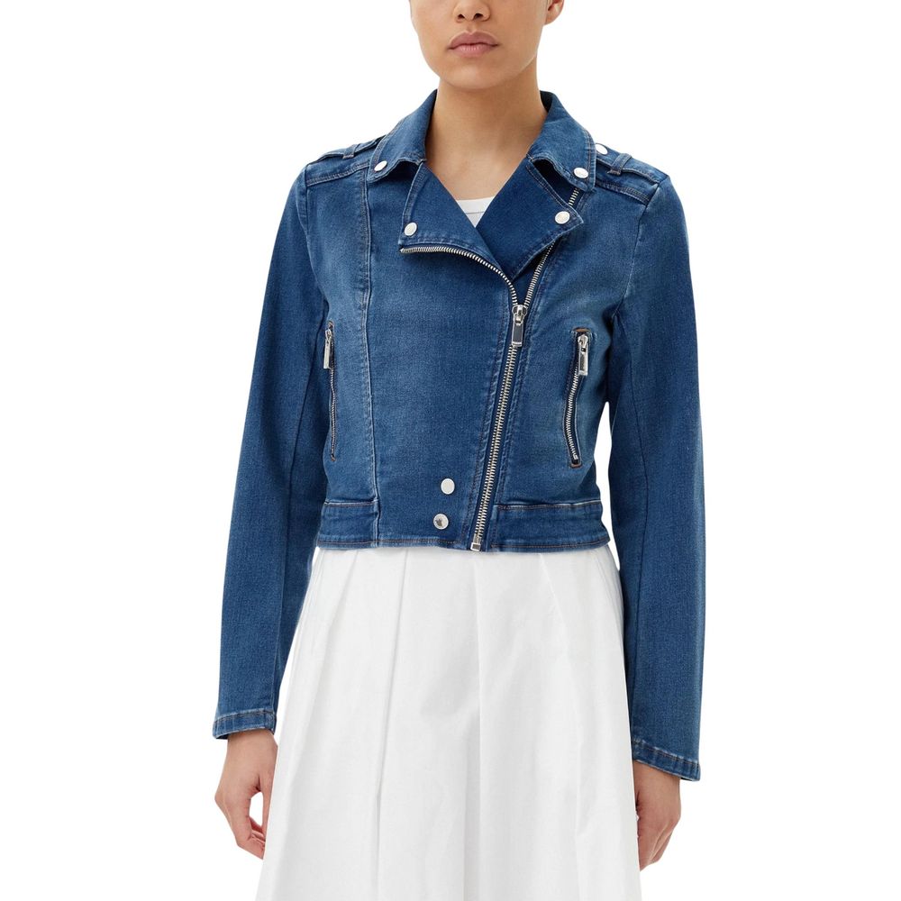 Blue Cotton Denim Jacket - ventzia