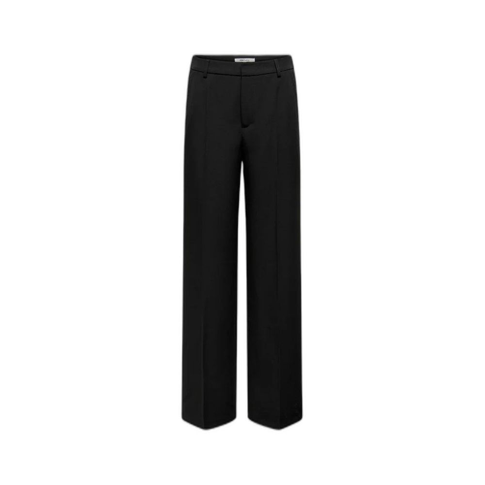 Black Polyester Casual Pants - ventzia