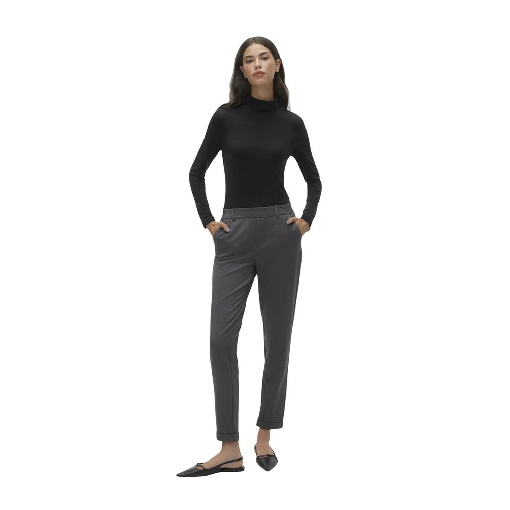 Gray Polyester Casual Pants - ventzia