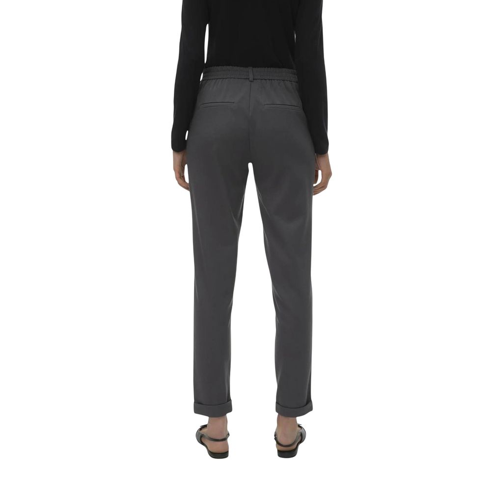 Gray Polyester Casual Pants - ventzia