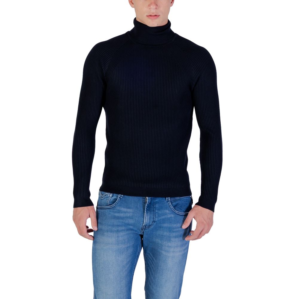 Blue Viscose Turtleneck - ventzia