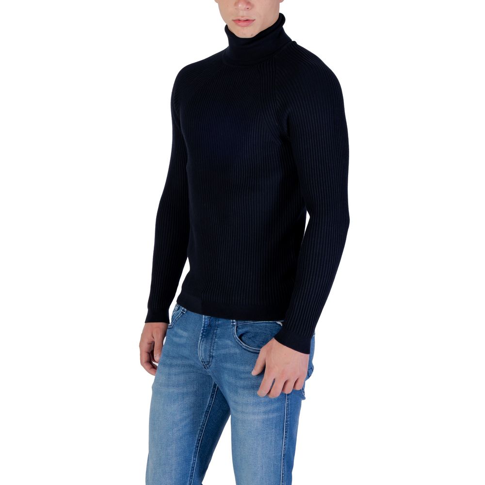 Blue Viscose Turtleneck - ventzia