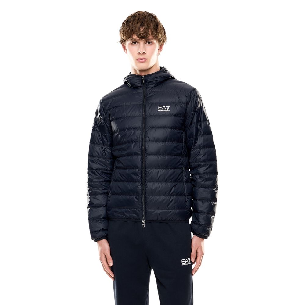 Blue Polyamide Shell Jacket - ventzia