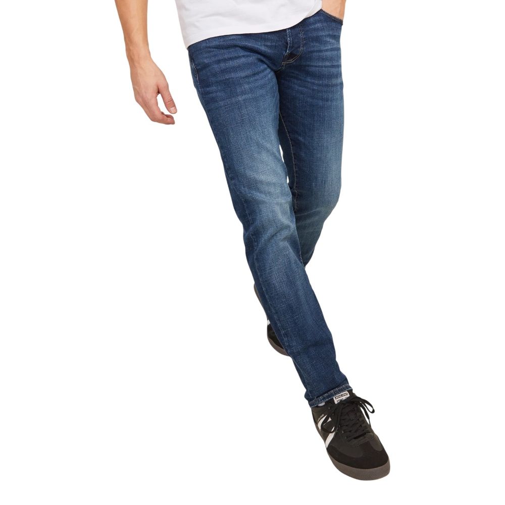 Blue Cotton Relaxed Fit Jeans - ventzia