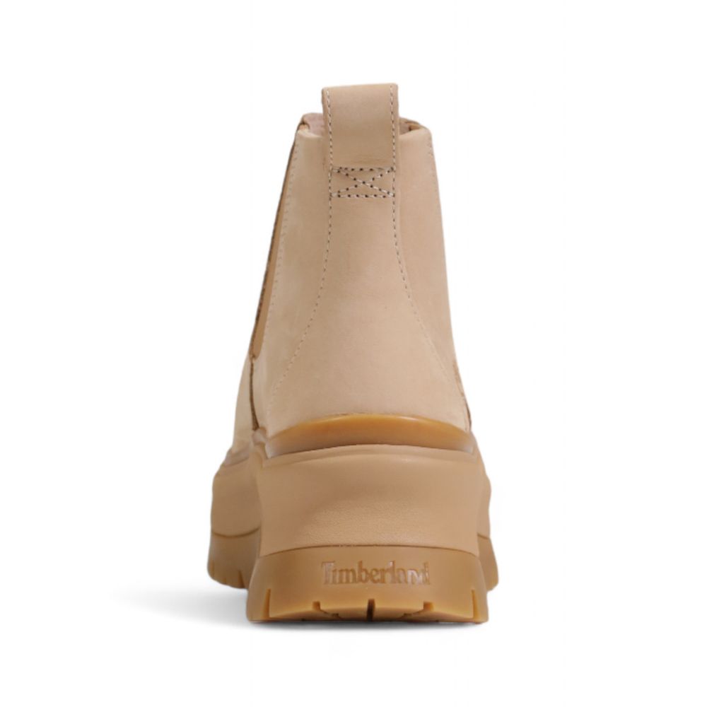 Beige Suede Leather Ankle Boots - ventzia