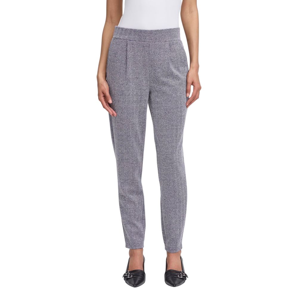 Blue Polyester Skinny Pants - ventzia