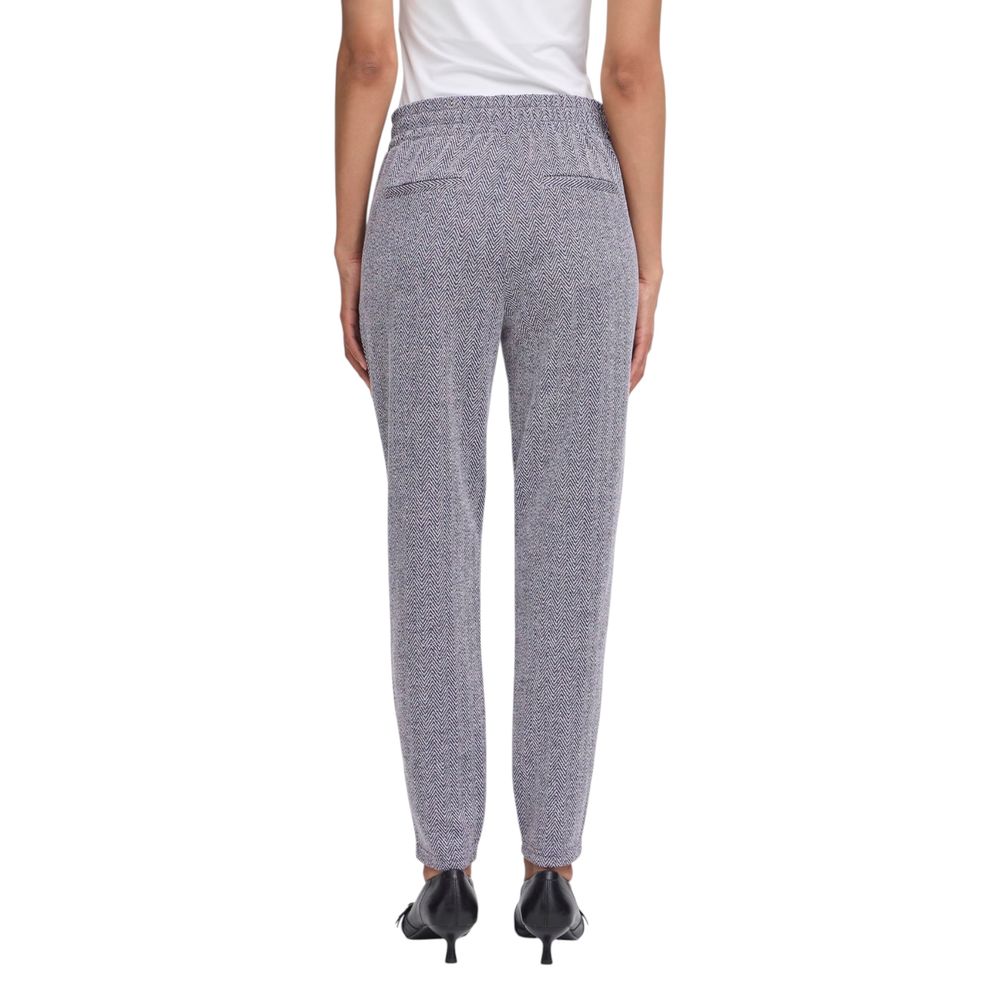 Blue Polyester Skinny Pants - ventzia