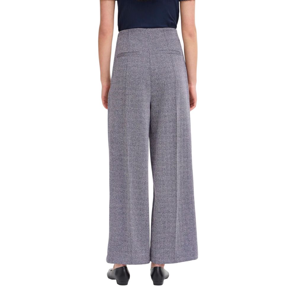 Blue Polyester Casual Pants - ventzia