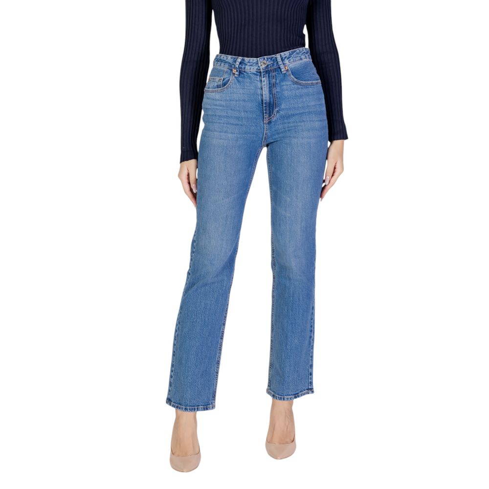 Light Blue Cotton Mom Jeans - ventzia