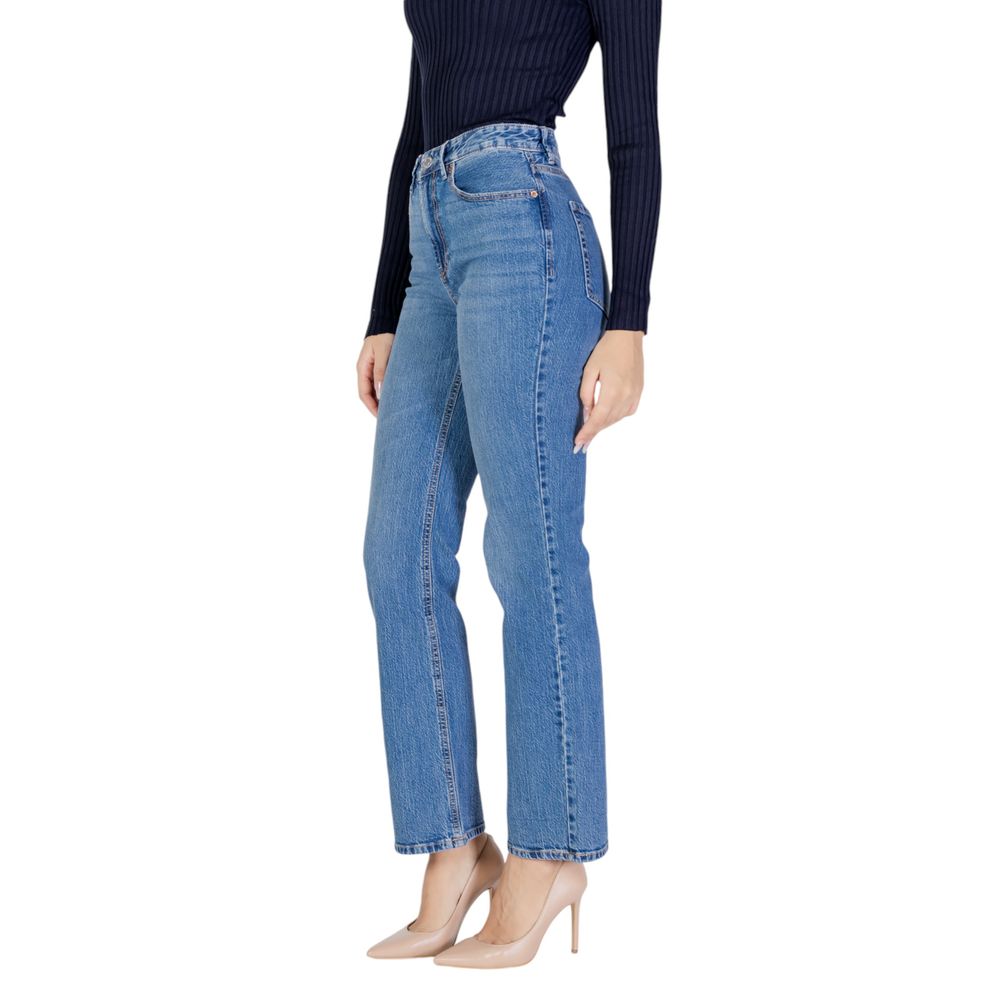 Light Blue Cotton Mom Jeans - ventzia